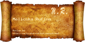 Melicska Rufina névjegykártya